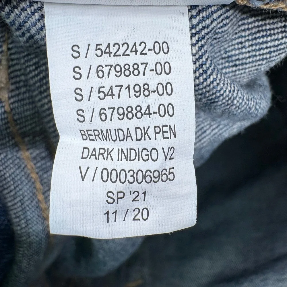 GAP Bermuda Shorts Womens 0 Blue Dark Wash Stretch Denim 11 Inch Inseam Indie